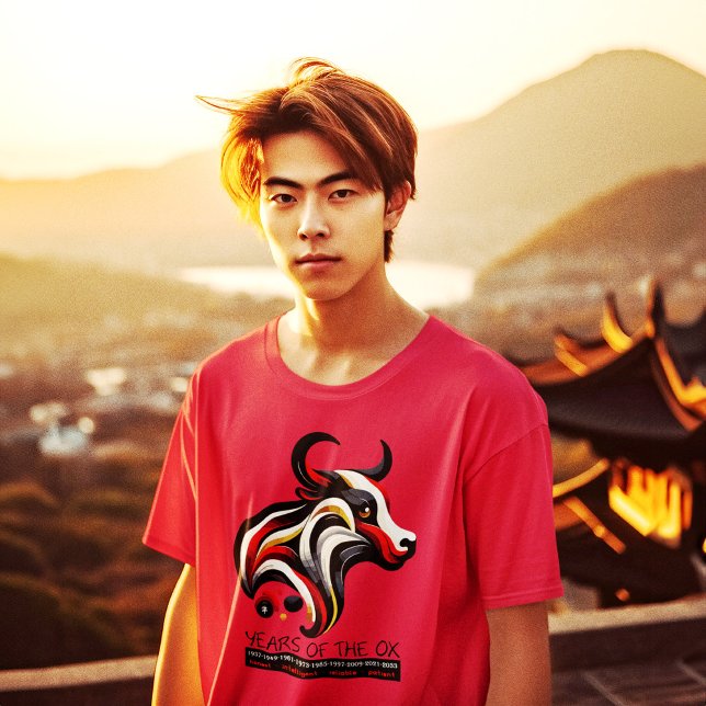 Camiseta Anos Do Ox - Sinal Zodiac Chinês (Criador carregado)