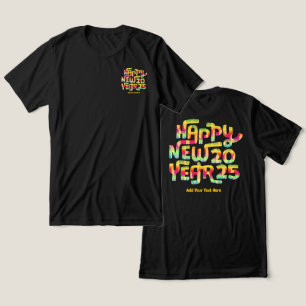 Camiseta Anos novos 2025 Trendy Colorful Personalizado
