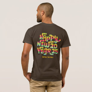Camiseta Anos novos 2025 Trendy Colorful Personalizado