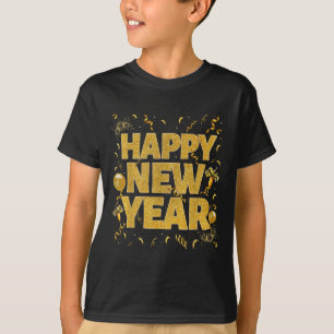 Camiseta Anos novos Feliz ano novo 2026 Confetti Fireworks