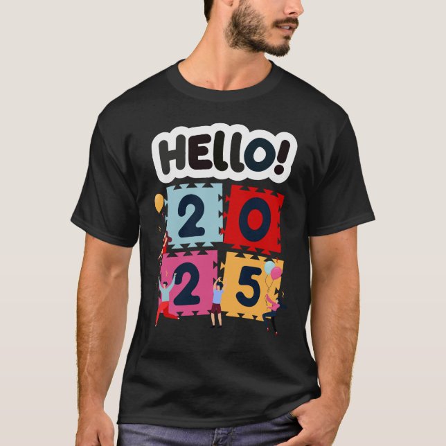 Camiseta Anos novos para Felizes anos novos 2025 (Frente)