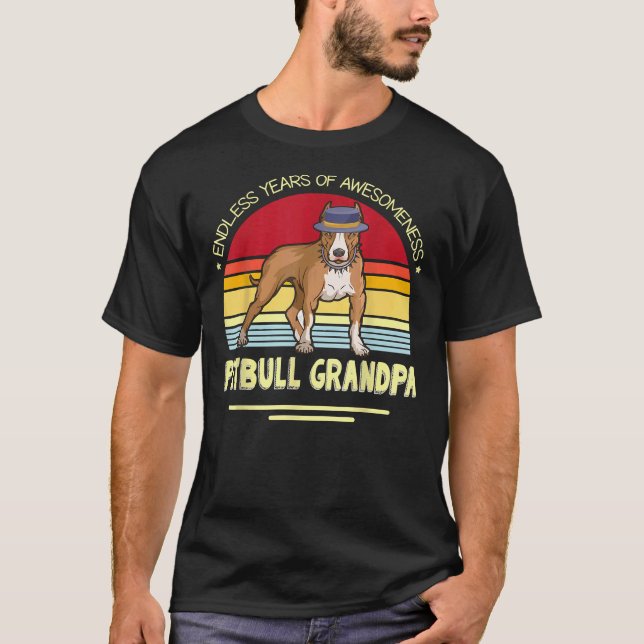 Camiseta Anos Sem Fim De Consciência Cão Pitbull Avô H (Frente)