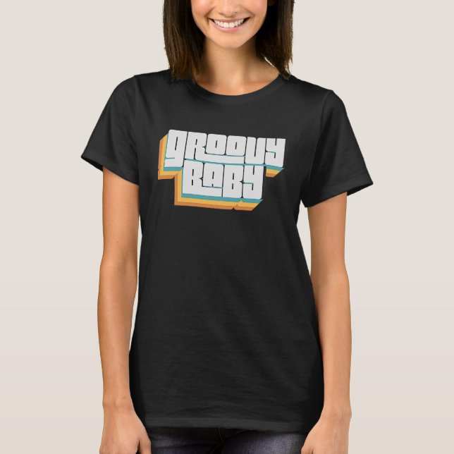 Camiseta anos setenta retrorreflectores para bebês da Vinta (Frente)
