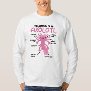 Camiseta Anotação Axolotl Anatomia De Um Axolotl