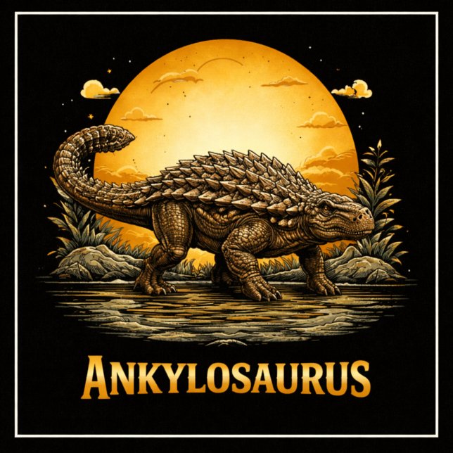 Camiseta Anquilossauro Dinossauro Pré-histórico Lua (Criador carregado)