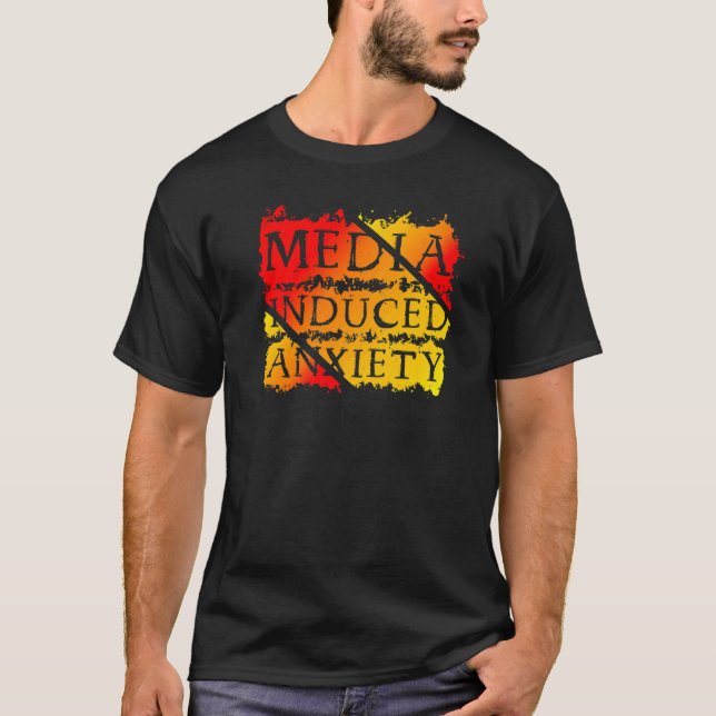 Camiseta Ansiedade Induzida pela mídia Slogans cita pró-pol (Frente)