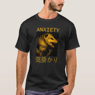 Camiseta Ansiedade Japonesa Possum Texto Omc 1