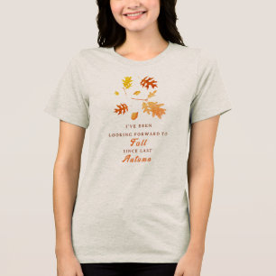 Camiseta Ansioso pelo Trocadilho Fofo da Folha de Outono