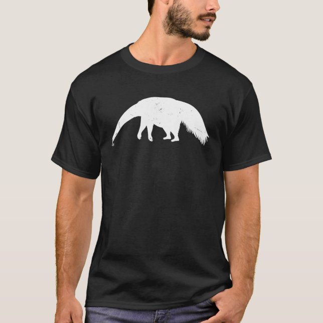 Camiseta Ant Bear Silhouette Retro Rainforest Zoo Animal Lo (Frente)