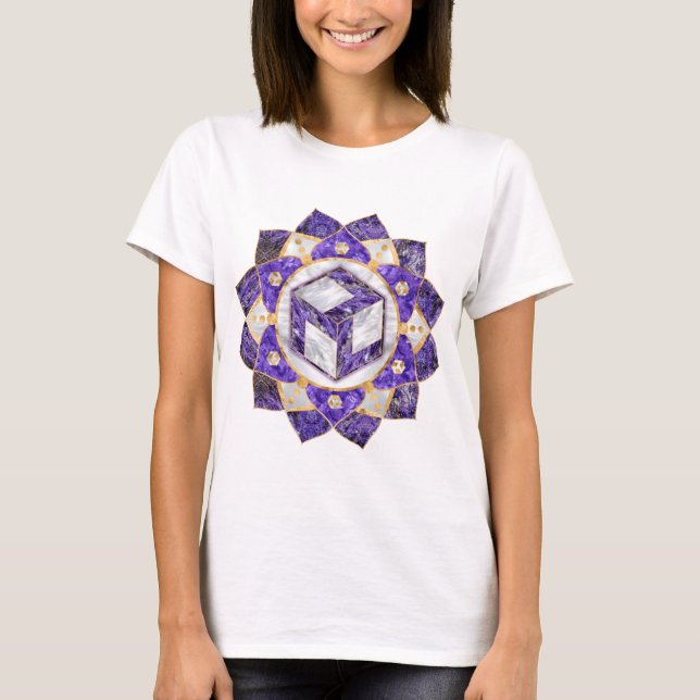 Camiseta Antahkarana em Lotus Mandala- Ametist e Pearl (Frente)