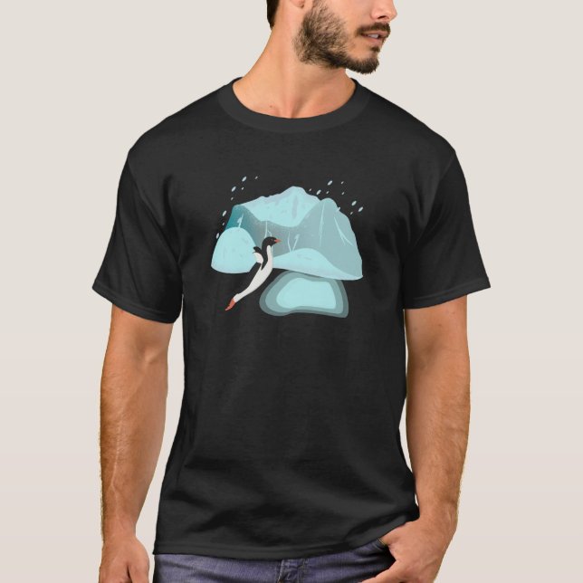 Camiseta Antarctica Penguin Jumping in a Pool of Water Anta (Frente)