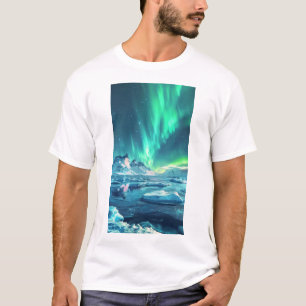 Camiseta Antártica Aurora Borealis Real Panorâmica Horizont