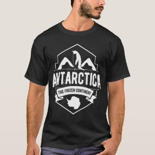 Camiseta Antártica Com Pinguim E Glaciares