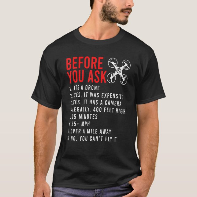 Camiseta Antes De Pedir Design De Drone (Frente)