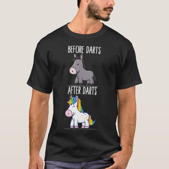 Camiseta Antes do Reprodutor de Dart do Unicorn (Frente)