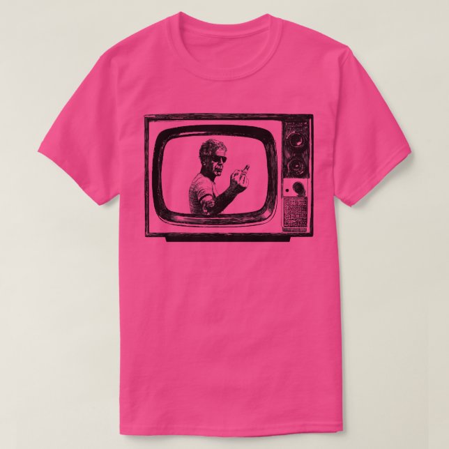 Camiseta Anthony Bourdain Retro Tv (Frente do Design)