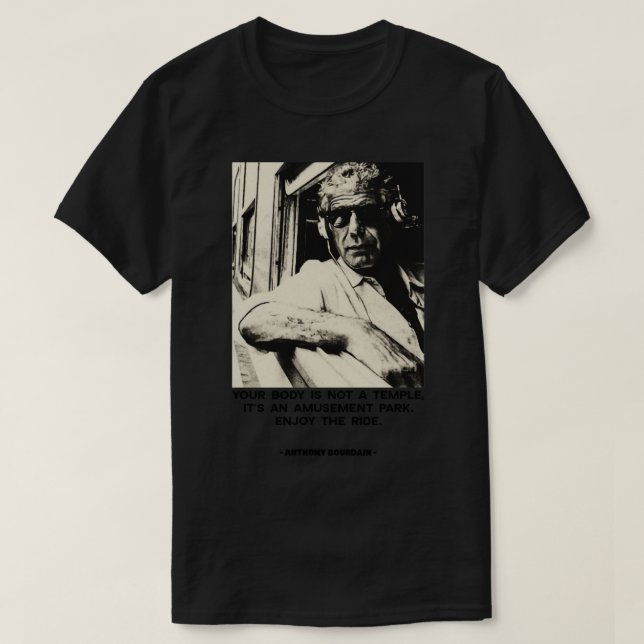 Camiseta Anthony Bourdain vintage Pin (Frente do Design)