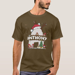 Camiseta Anthony Christmasw Anthony Name para o xmas engraç