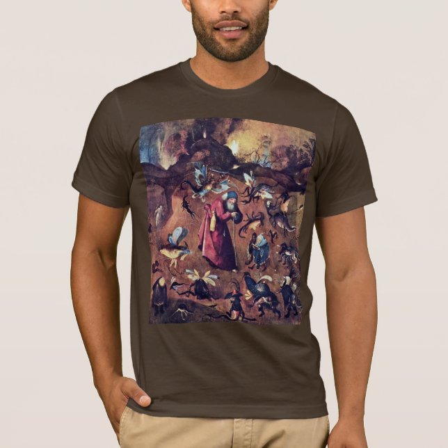 Camiseta Anthony com monstro. Por Hieronymus Bosch (Frente)