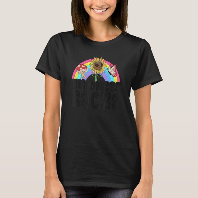 Camiseta Anti Bullying Rainbow Hippie Professor de Música K (Frente)