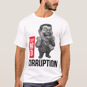 Camiseta Anti-corrupção Caricatura Sketch Art
