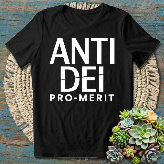 Camiseta Anti DEI Pro Merit - Declaração Negativa sobre Igu (Criador carregado)