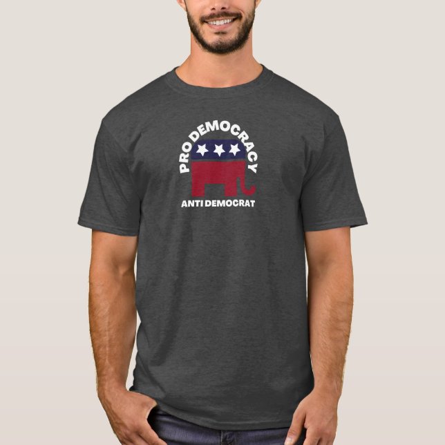 Camiseta Anti-Democracia Pró-Democracia | Política American (Frente)