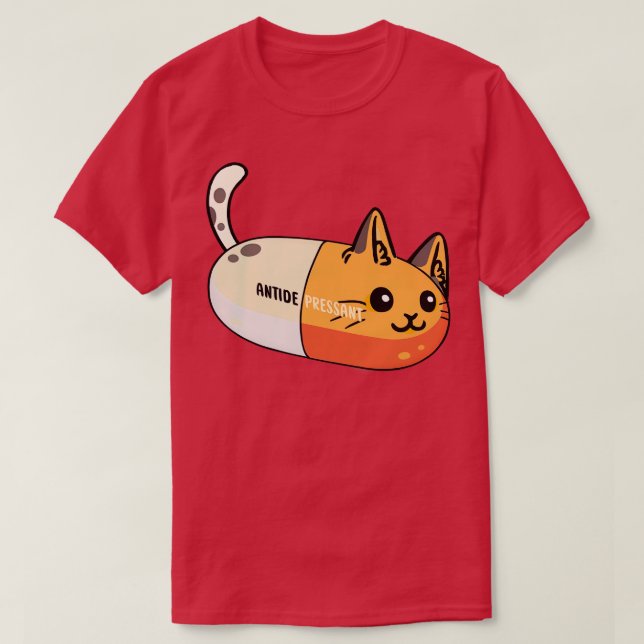 Camiseta Anti-depressivo Gato (Frente do Design)
