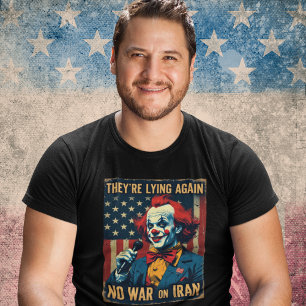 Camiseta Anti Guerra Irã Notícias Falsas Neocon América Pri