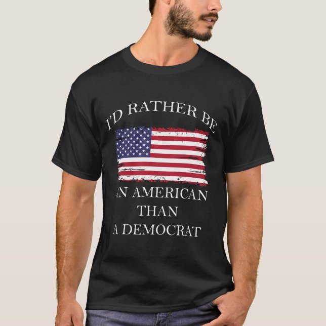 Camiseta Anti Liberal Prefiro Ser Americano a Demo (Frente)