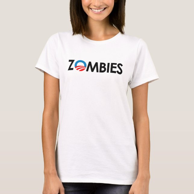 Camiseta Anti-Obama - preto dos zombis (Frente)