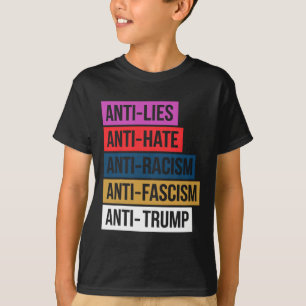 Camiseta Anti-Ódio Mentira Racismo Fascismo Resiste Trump P