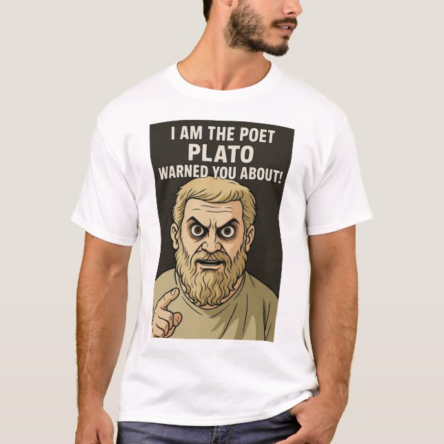 Camiseta anti-poeta Platão  (Frente)