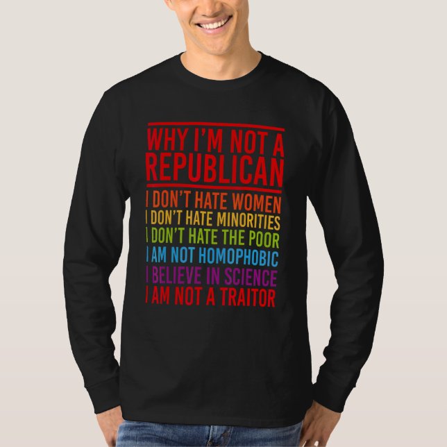 Camiseta Anti republicano por que não sou republicano (Frente)