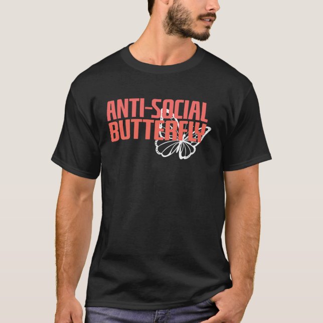 Camiseta Anti Social Butterfly  Introvert Social Distancing (Frente)