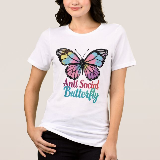 Camiseta Anti-Social Butterfly – Introvert Statement Tee (Frente)