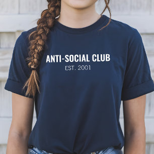 Camiseta Anti-Social Club, Camisa Engraçada Sarcás