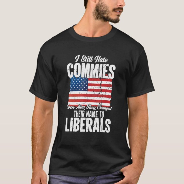Camiseta Anti Socialist Communist Pro America Patriotic (Frente)