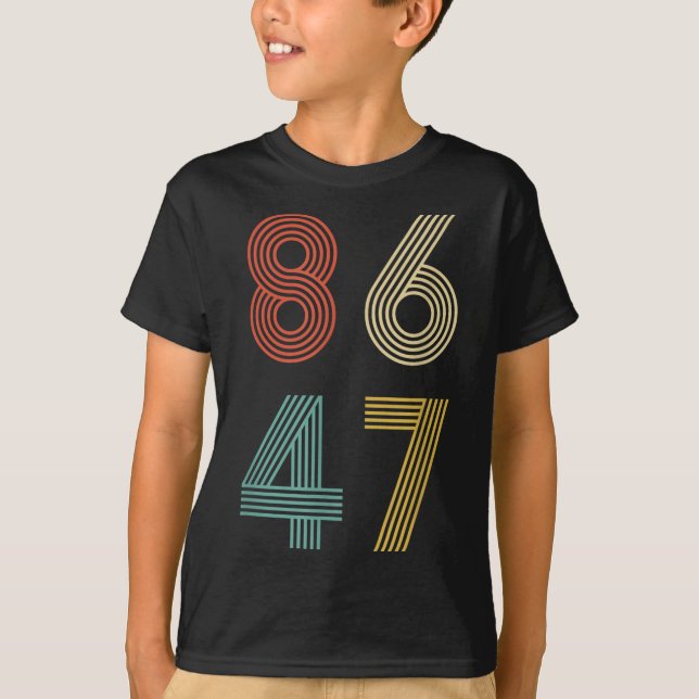 Camiseta Anti Trump 8647 86 47 Processo 47 Retro  (Frente)