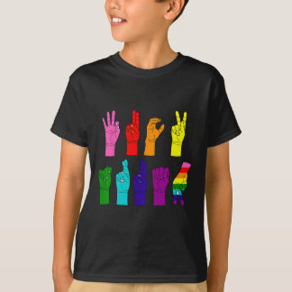 Camiseta Anti-trump Asl Sign Language Lgbtq+ Protest 
