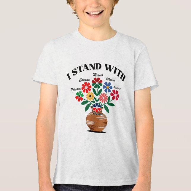 Camiseta Anti Trump I Stand With Canada Mexico Groelândia U (Frente)