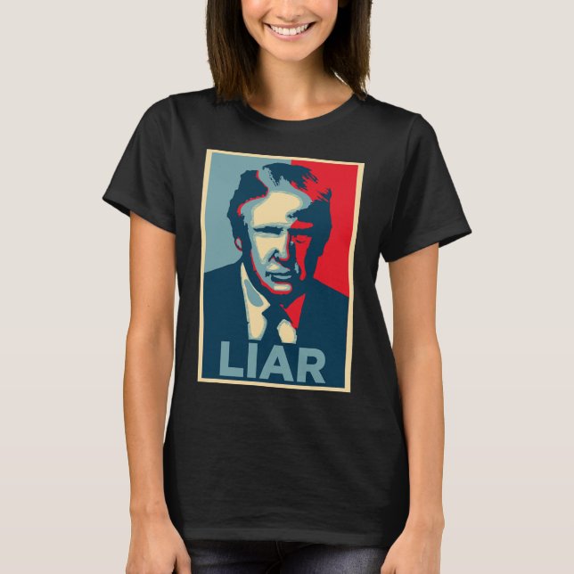 Camiseta Anti Trump Obama Hope Poster Liar  (Frente)