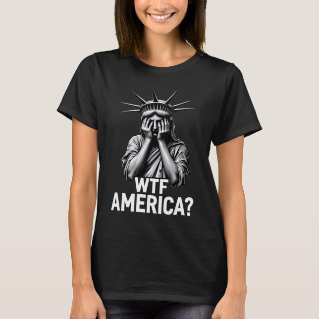Camiseta Anti-Trump Política E Democracia Wtf América 1 (Frente)