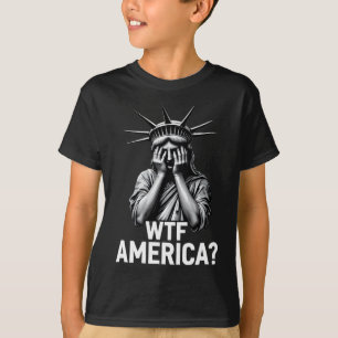 Camiseta Anti-trump Política E Democracia Wtf América _2