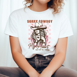 Camiseta Anti-Valentine Western Cowboy Garota Engraçada