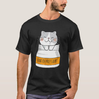 Camiseta Antidepressivo - Amante de Gatos Animais Criador d