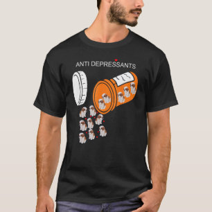 Camiseta Antidepressivo Engraçado Para O Sobreposto Do Cão