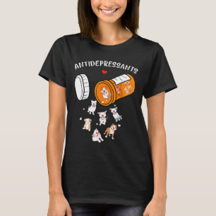 Camiseta Antidepressivo Fofo Com Cachorro Pitbull Novo