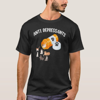 Camiseta Antidepressivo Gato Feliz Comprimidos Gatinho Gata