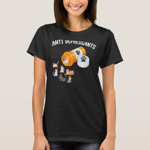 Camiseta Antidepressivo Gato Feliz Pílulas Gatinho Gatinho